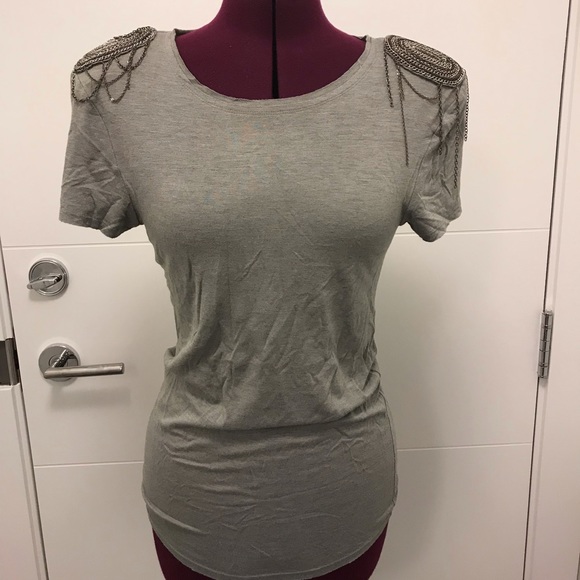 Alice and Olivia Chain Shoulder T-Shirt - Picture 1 of 3